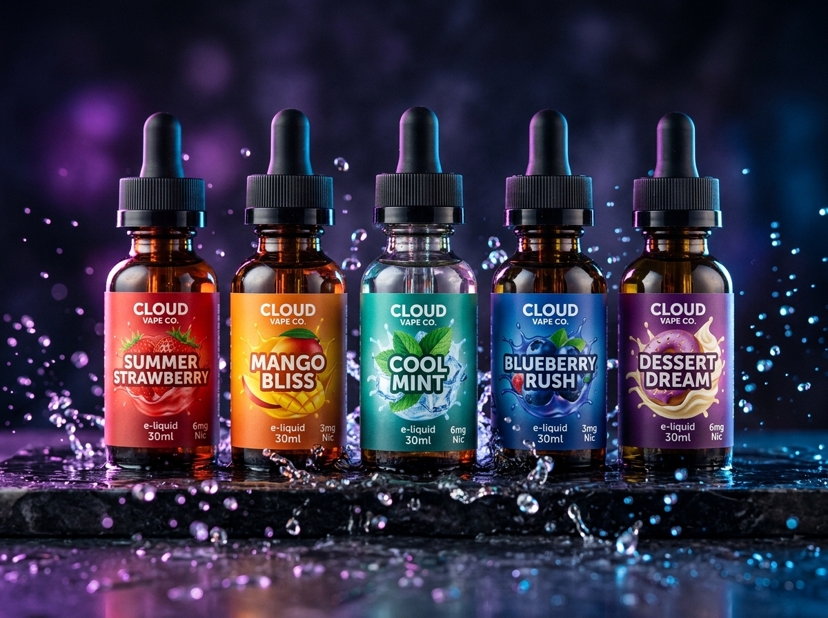 Vape juice selection and salts